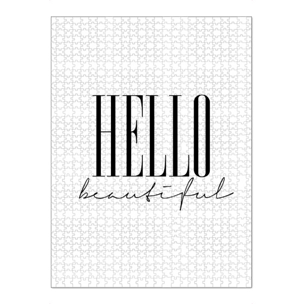 Puzzle Ravensburger "Hello Beautiful Black and White" artboxONE - Typografie,Schwarzweiß,Liebe,Fashion