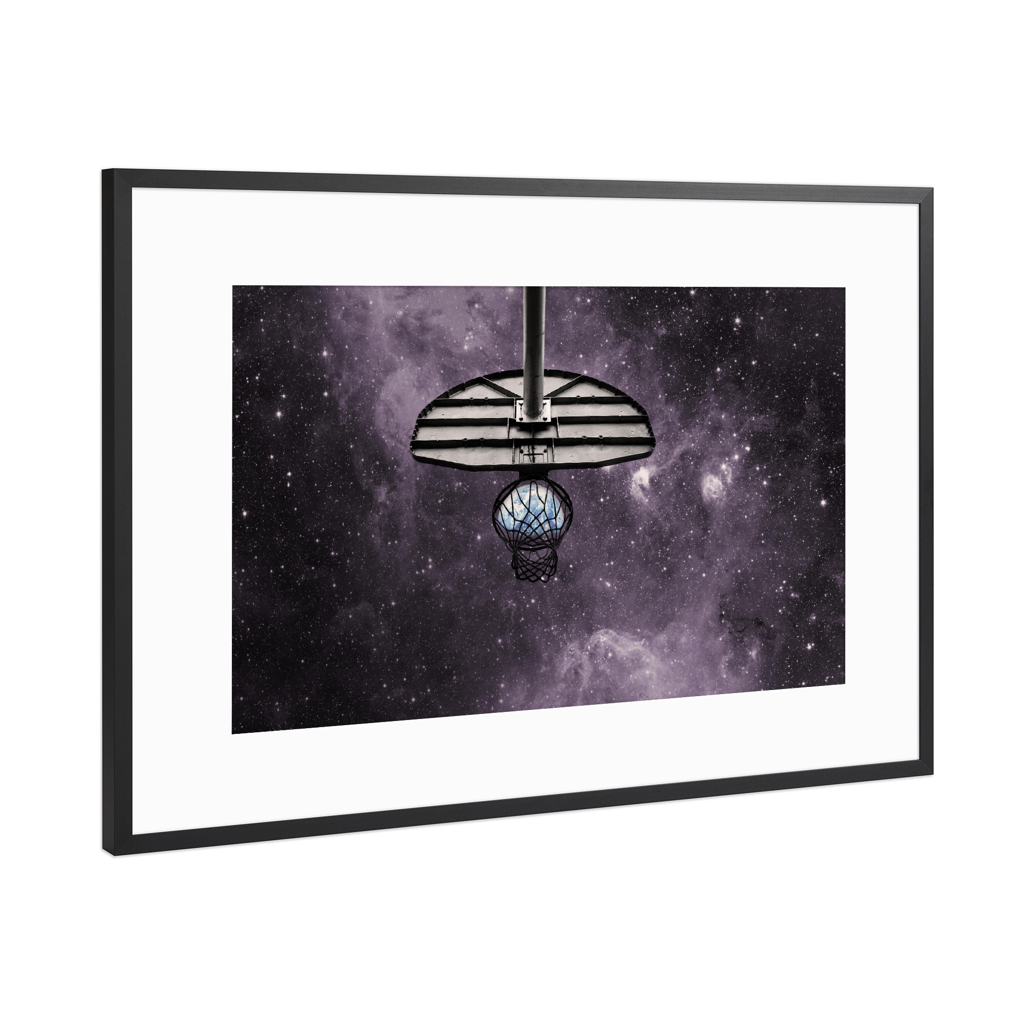 Poster mit Rahmen Schwarz (Metallic) "BASKETBALL IS LIFE" artboxONE - Sport,Galaxy