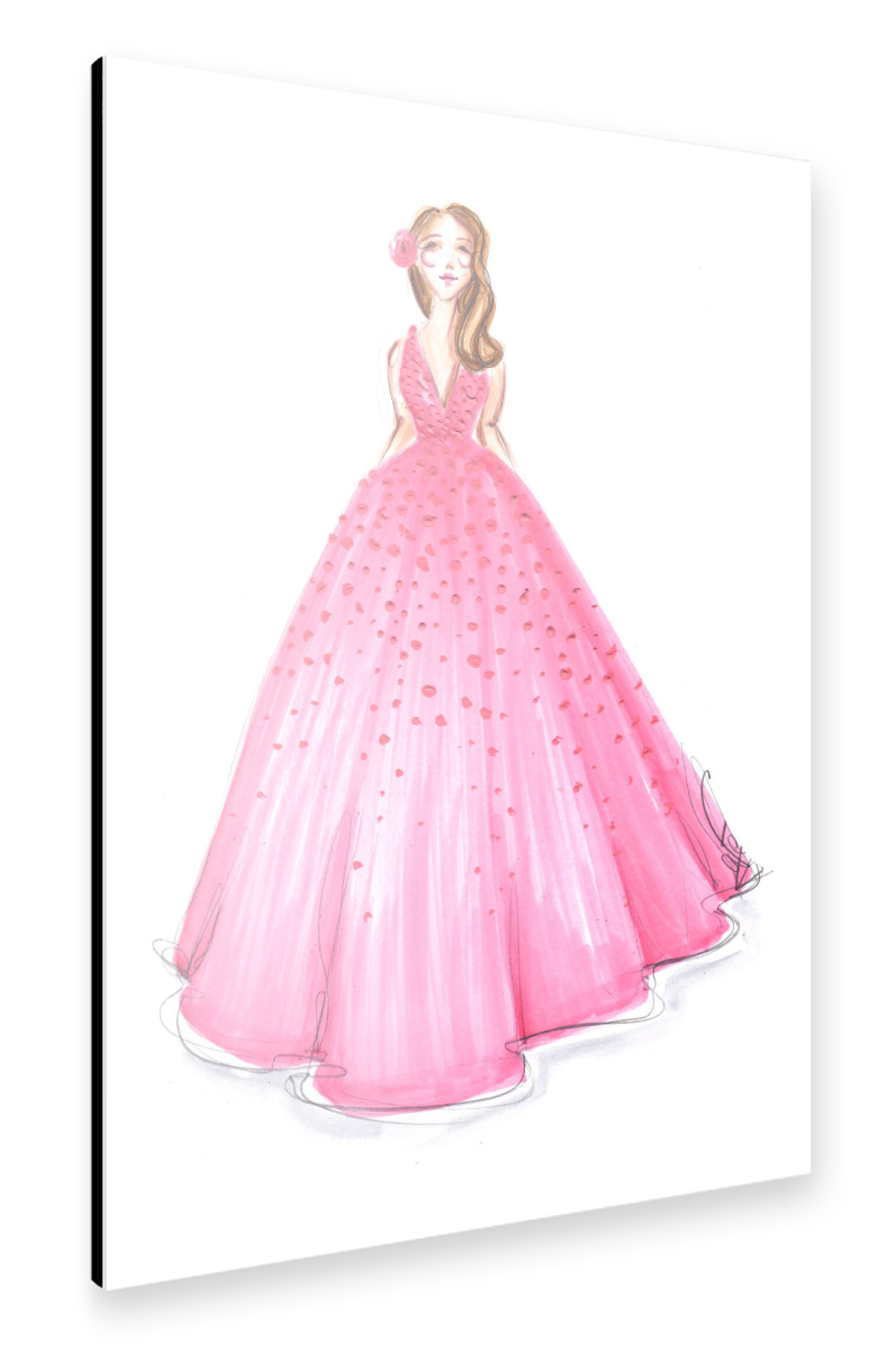 Alu-Dibond "Girl in Pink Dress" 30x20 cm artboxONE