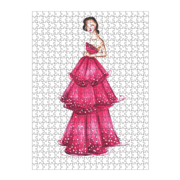 artboxONE Puzzle "Girl in Magenta Gown" artboxONE - Fashion - Mode,Mode illustration,Rosa,Mode,Mode kunst,Dress,Kleid - Bild Mode