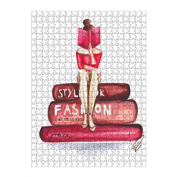 artboxONE Puzzle "Bookworm" artboxONE - Für Kinder,Fashion - Buch,Bücherwurm,Buch,Illustration,Lesen,Reading - Bild Buch