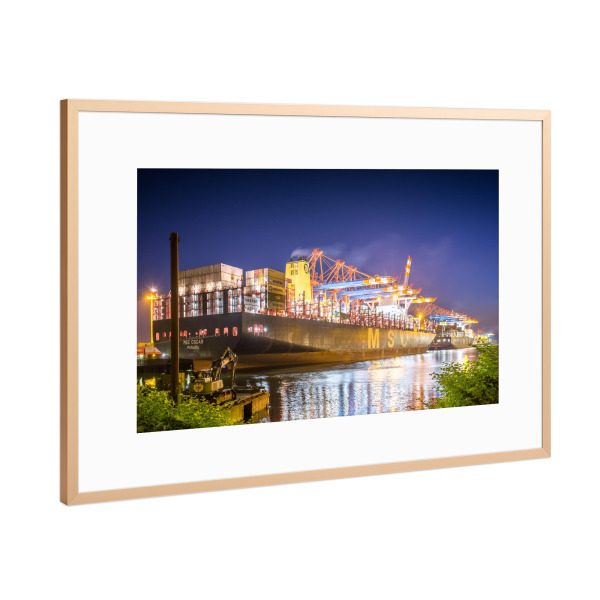 Poster mit Rahmen Kupfer "MSC Oscar Panama" artboxONE - Städte,Städte / Hamburg