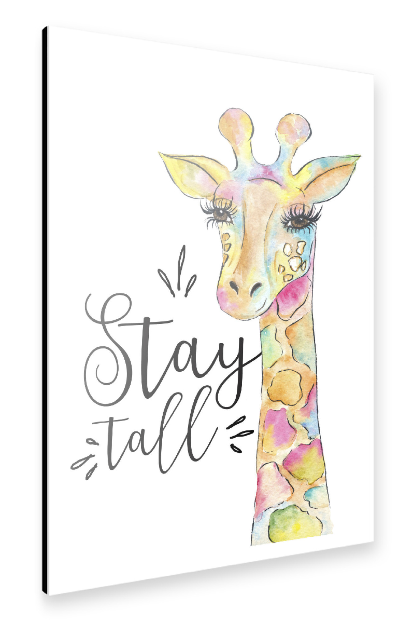 Alu-Dibond "Stay Tall Quote Giraffe Painting Animal Wall Art Decor Kids Art" 30x20 cm artboxONE