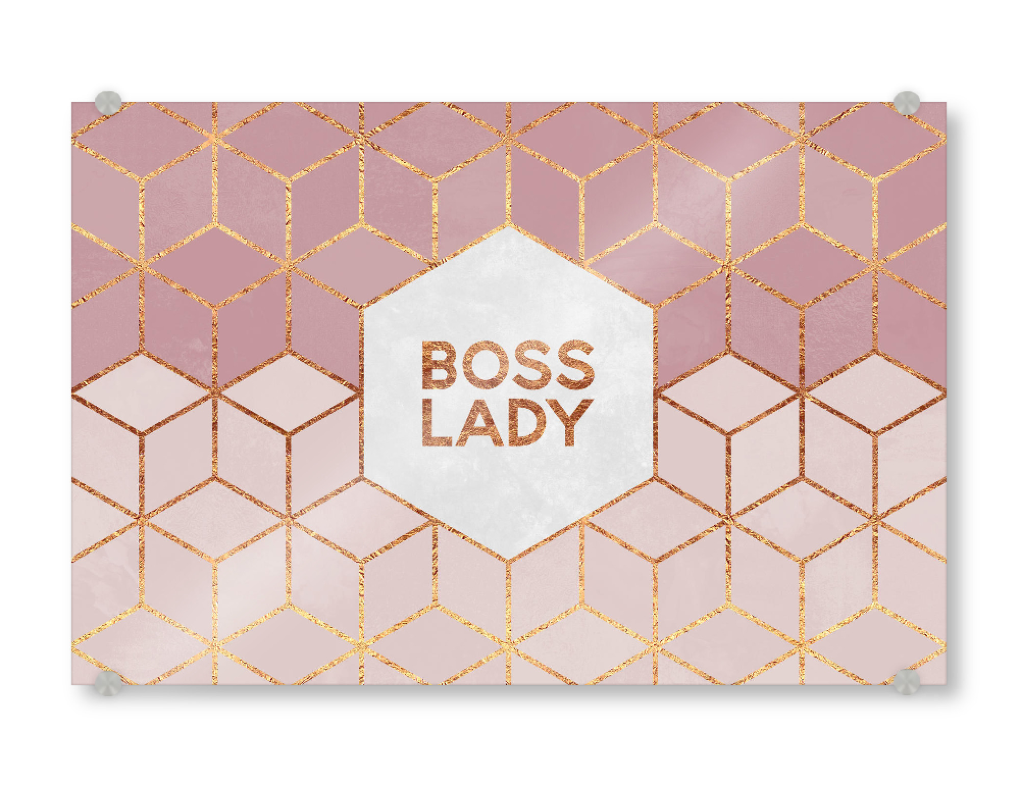 Acrylglasbild "Boss Lady 2" artboxONE - Typografie,Geometrie - Hexagon,Geometric,Lady,Boss,Ladyboss