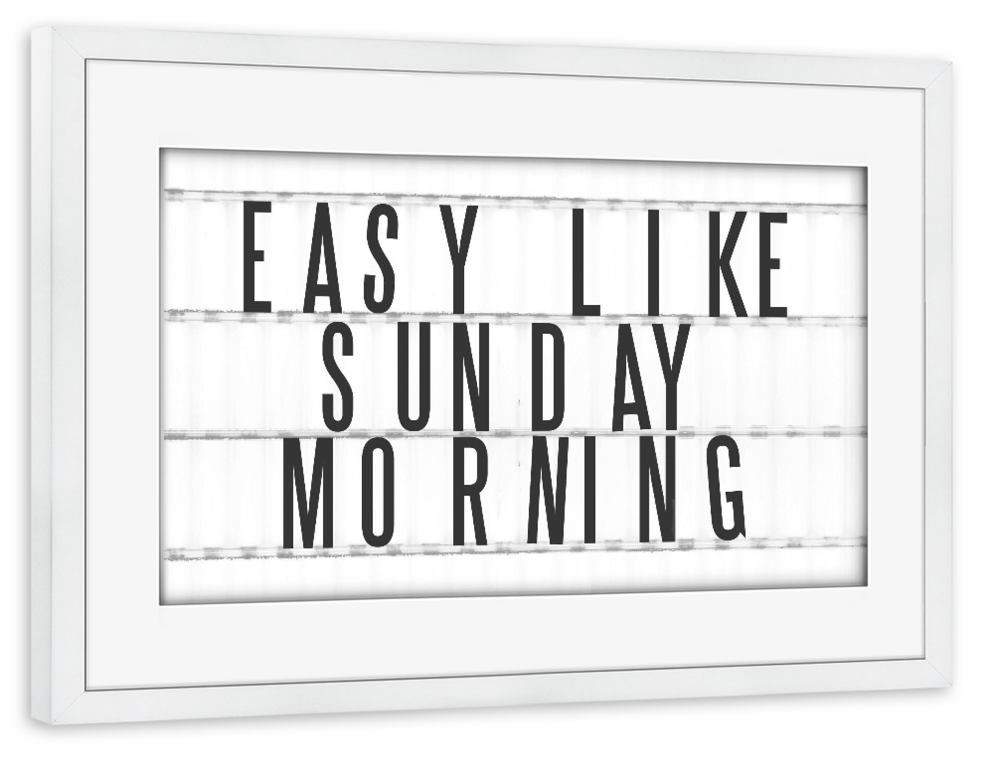 Poster mit Rahmen weiß "Sunday Morning" artboxONE - Typografie,Film,Schwarzweiß,Musik