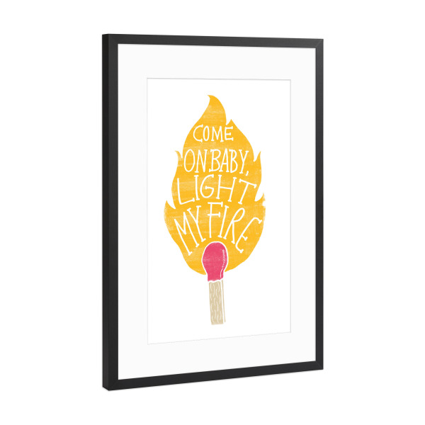 Poster mit Rahmen Schwarz (Metallic) "My Fire" artboxONE - Typografie,Musik