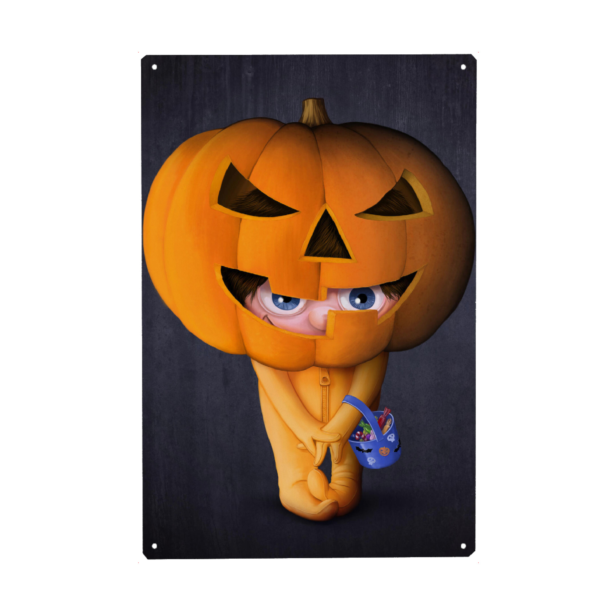 Holzbild "Halloween pumpkin mask" artboxONE - Comic,Halloween