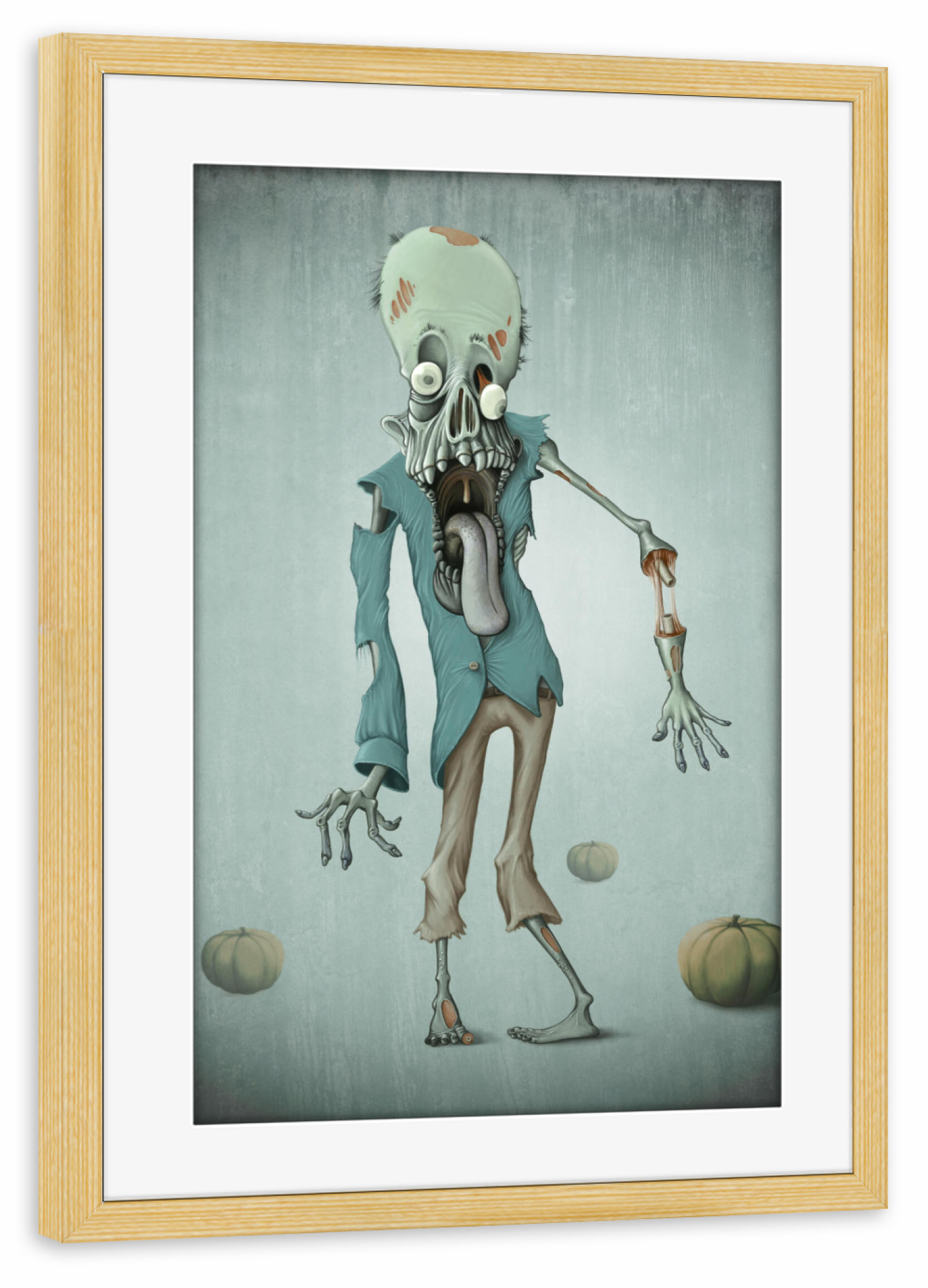 Poster mit Rahmen kiefer "Funny zombie" artboxONE - Comic,Halloween