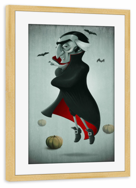Poster mit Rahmen kiefer "Funny Vampire" artboxONE - Comic,Halloween