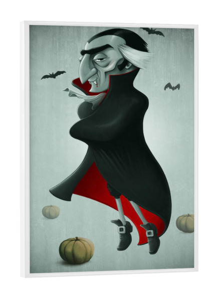 Poster mit weißem Rahmen "Funny Vampire" artboxONE - Comic,Halloween