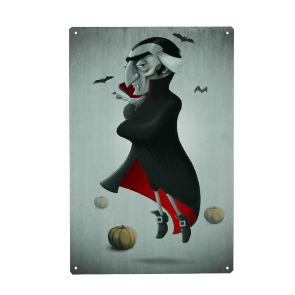 Holzbild "Funny Vampire" artboxONE - Comic,Halloween