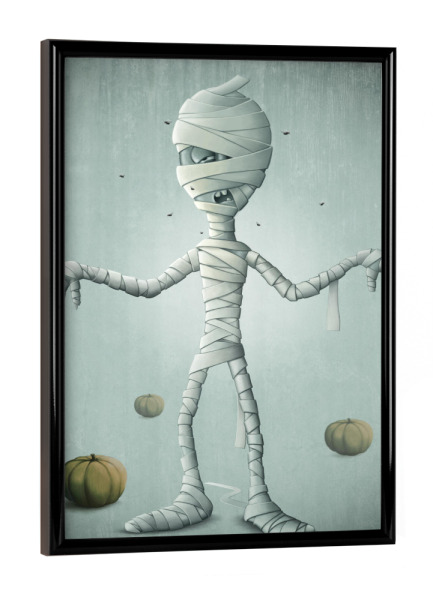 Poster mit schwarzem Rahmen "Halloween Mummy" artboxONE - Comic,Menschen,Halloween