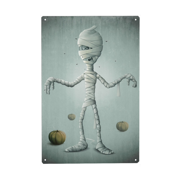 Metall Poster "Halloween Mummy" artboxONE - Comic,Menschen,Halloween