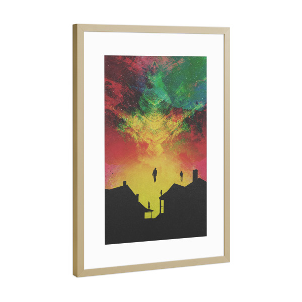 Poster mit Rahmen Gold "Abducted" artboxONE - Abstrakt