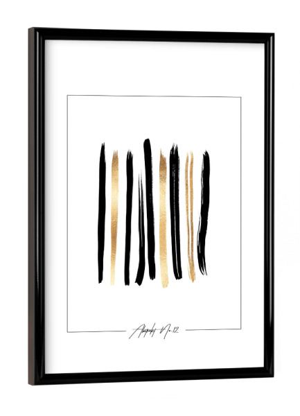 Poster mit schwarzem Rahmen "ABSTRAKT NO.12" artboxONE - Abstrakt,Schwarzweiß,Fashion