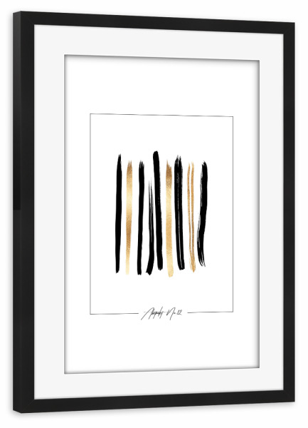 Poster mit Rahmen schwarz "ABSTRAKT NO.12" artboxONE - Abstrakt,Schwarzweiß,Fashion