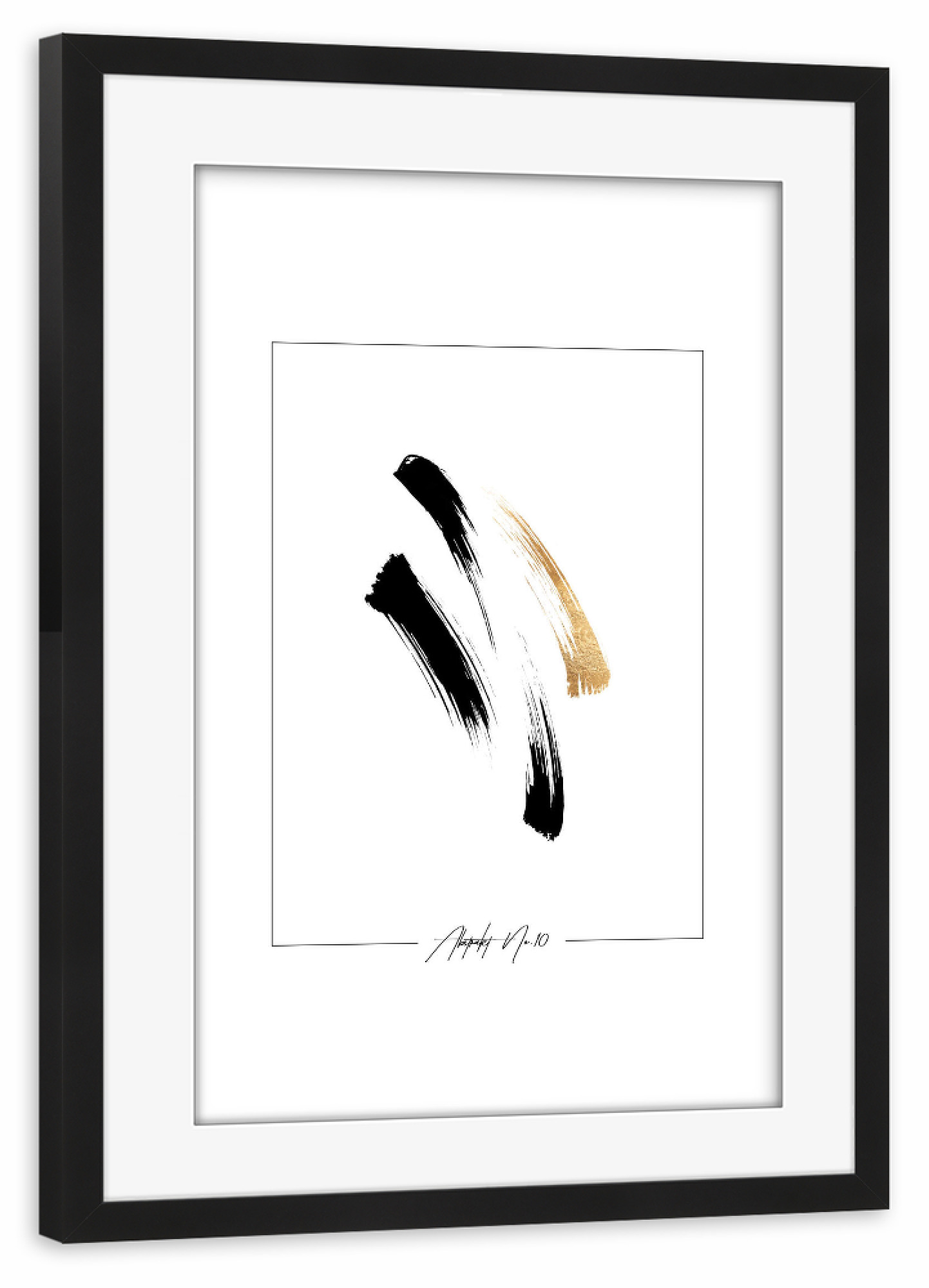Poster mit Rahmen schwarz "ABSTRAKT NO.10" artboxONE - Abstrakt,Schwarzweiß,Fashion