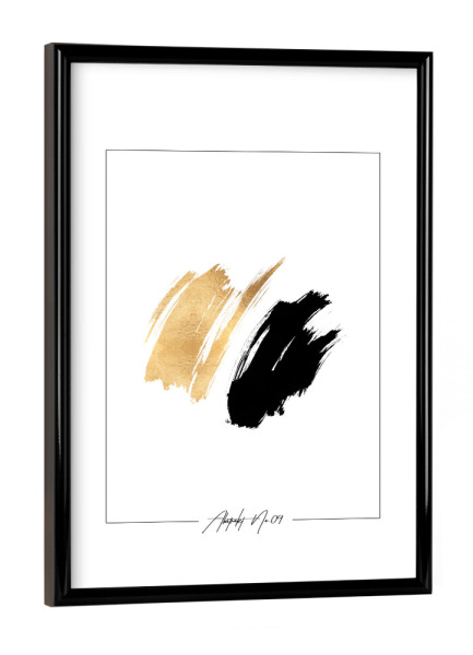 Poster mit schwarzem Rahmen "ABSTRAKT NO. 09" artboxONE - Abstrakt,Schwarzweiß,Fashion