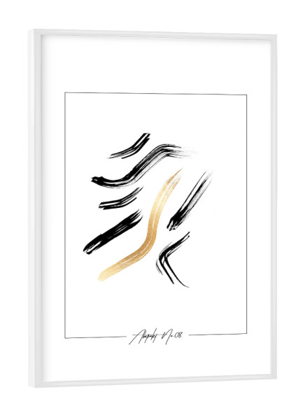 Poster mit weißem Rahmen "ABSTRAKT NO.08" artboxONE - Abstrakt,Schwarzweiß,Fashion
