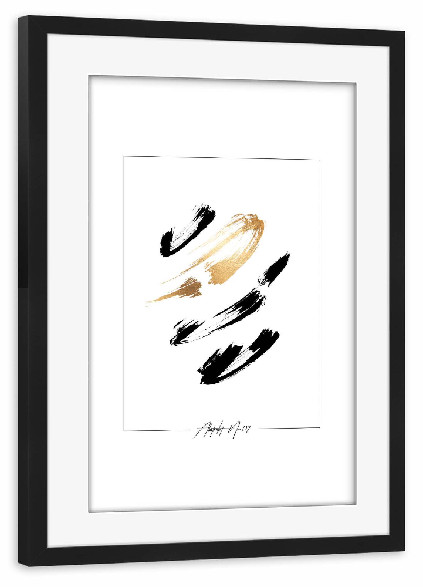 Poster mit Rahmen schwarz "ABSTRAKT NO.07" artboxONE - Abstrakt,Schwarzweiß,Fashion