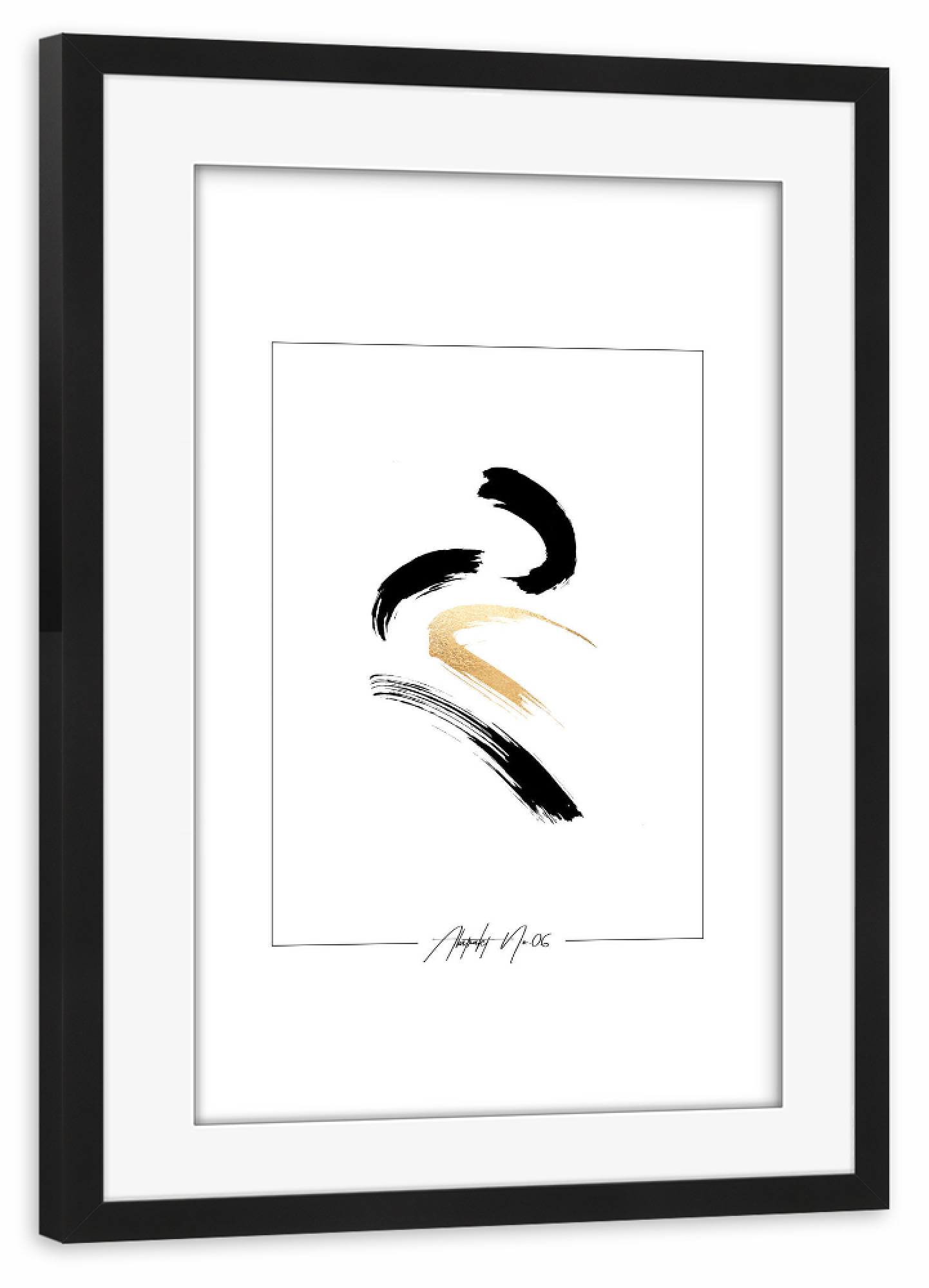 Poster mit Rahmen schwarz "ABSTRAKT NO.06" artboxONE - Abstrakt,Schwarzweiß