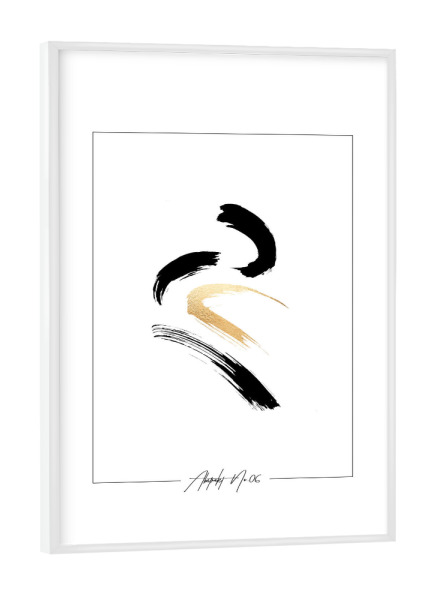 Poster mit weißem Rahmen "ABSTRAKT NO.06" artboxONE - Abstrakt,Schwarzweiß