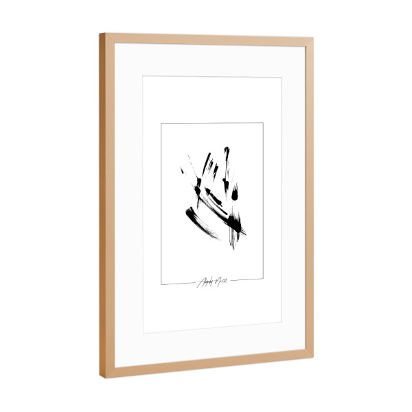 Poster mit Rahmen Kupfer "ABSTRAKT NO.02" artboxONE - Abstrakt,Schwarzweiß