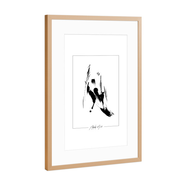 Poster mit Rahmen Kupfer "ABSTRAKT NO.01" artboxONE - Abstrakt,Schwarzweiß