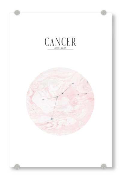 Acrylglasbild "KREBS | CANCER" artboxONE - Typografie,Geometrie