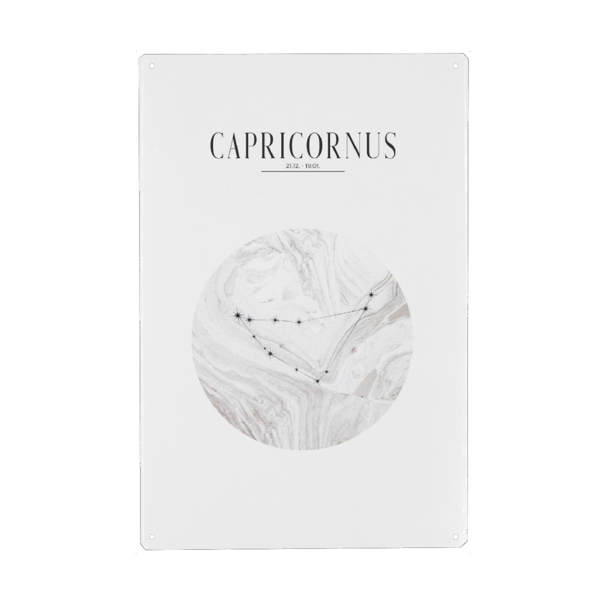 Metall Poster "STEINBOCK | CAPRICORNUS" artboxONE - Typografie,Geometrie