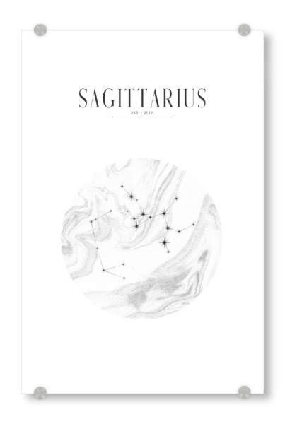Acrylglasbild "SCHÜTZE | SAGITTARIUS" artboxONE - Typografie,Geometrie