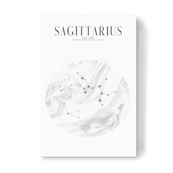 Leinwandbild "SCHÜTZE | SAGITTARIUS" artboxONE - Typografie,Geometrie
