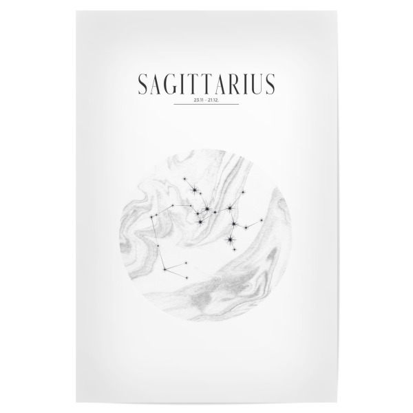 Poster 30x20 cm "SCHÜTZE | SAGITTARIUS" artboxONE - Typografie,Geometrie