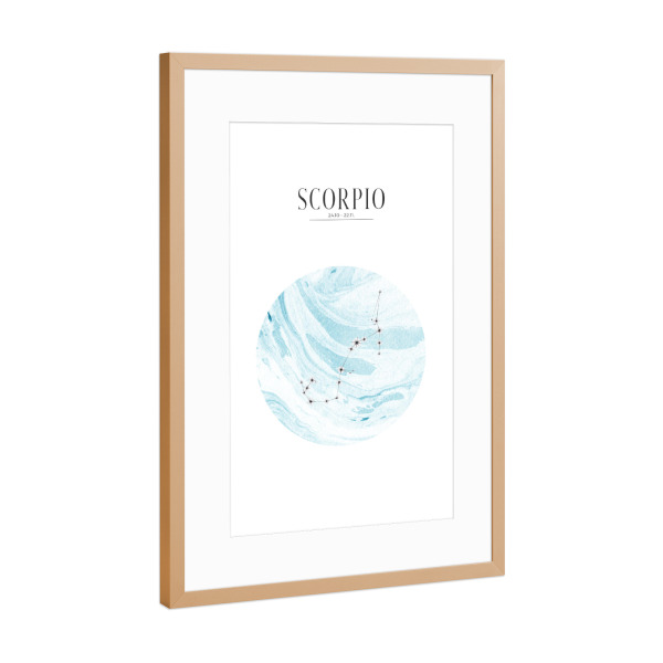 Poster mit Rahmen Kupfer "SKORPION | SCORPIO" artboxONE - Typografie,Für Kinder,Fiktion