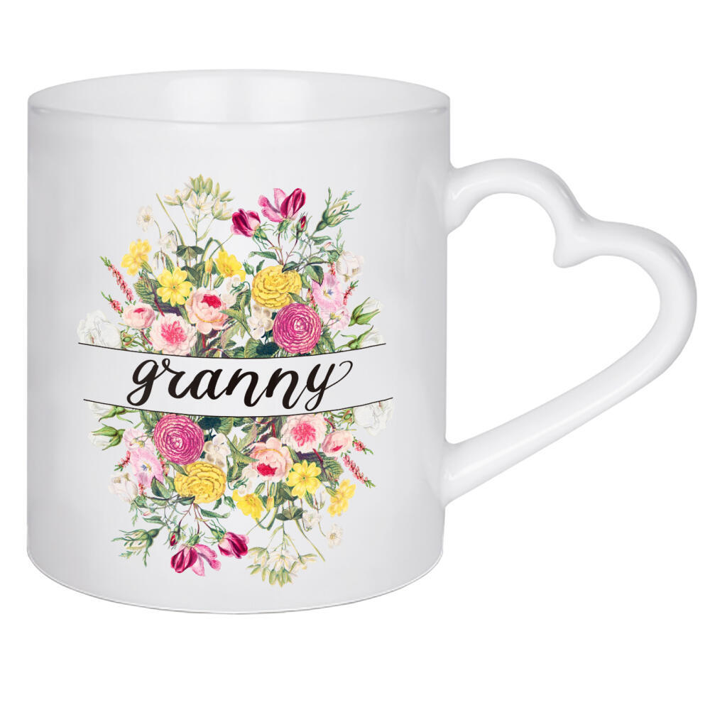 Herztasse "Oma Blume" artboxONE - Floral,Fashion,Buchstaben,Für Mama