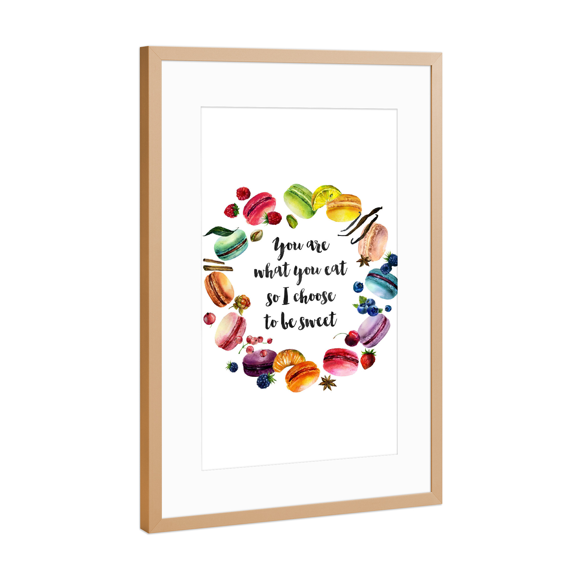 Poster mit Rahmen Kupfer "You are what you eat" artboxONE - Typografie,Essen & Trinken,Für Mama,Lustig