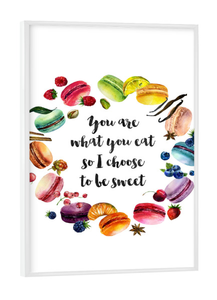 Poster mit weißem Rahmen "You are what you eat" artboxONE - Typografie,Essen & Trinken,Für Mama,Lustig