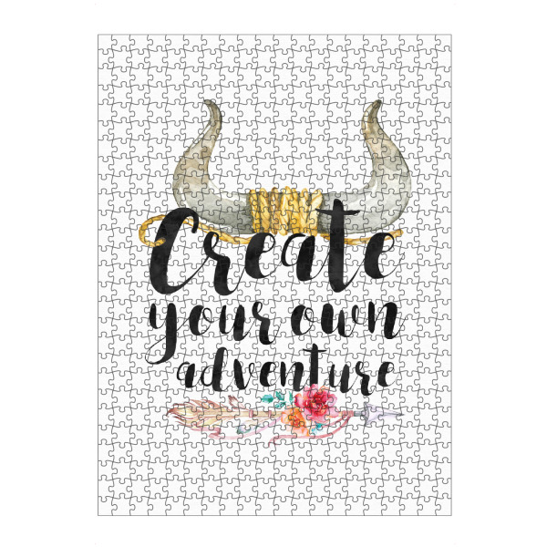 artboxONE Puzzle "Create your own adventure" artboxONE - Typografie - Blumen,Abenteuer,Reise,Böhmisch - Bild Blumen