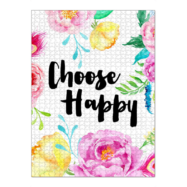 Puzzle Ravensburger "Choose Happy" artboxONE - Typografie,Floral - Floral,Heiter,Glücklich,Motivierend - Bild Floral