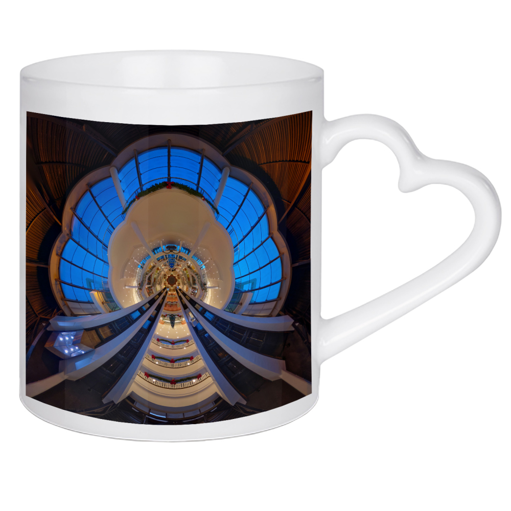 Herztasse "Co-Ca-Palace Atrium - Blue Sky" artboxONE - Städte,Reise,Abstrakt,Architektur,Reise / Länder
