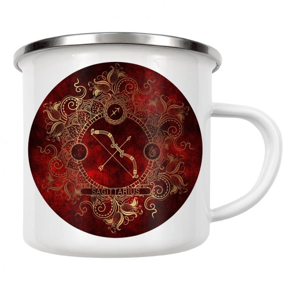 Emaille Tasse "Sternzeichen - Feuer - Schütze" artboxONE - Natur,Floral,Abstrakt