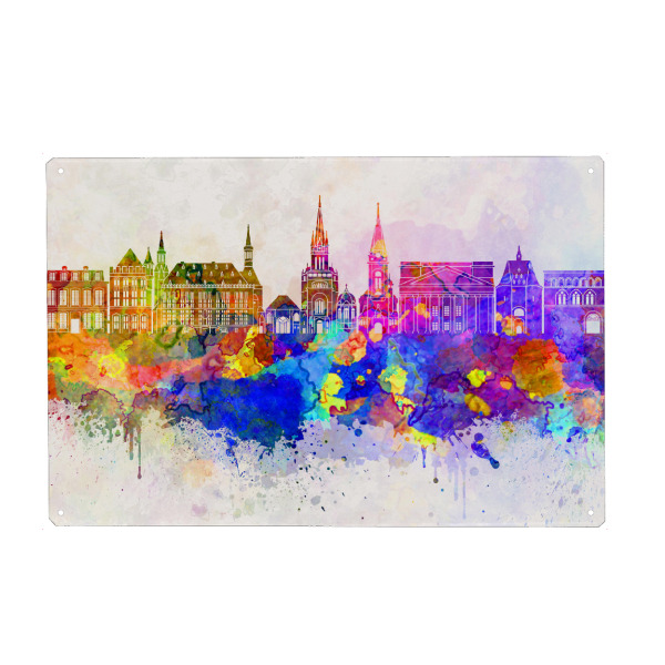 Holzbild "Aachen skyline in watercolor" artboxONE - Reise,Abstrakt,Architektur,Städte / Aarhus