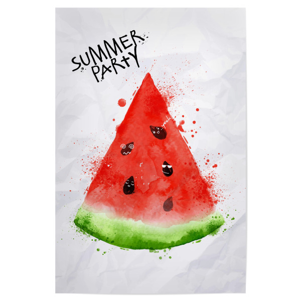 Poster 30x20 cm "Watercolor summer watermelon" artboxONE - Natur,Festivals