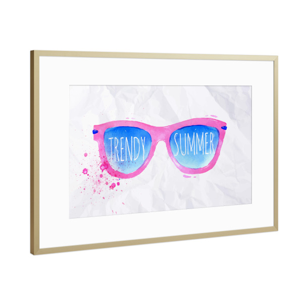Poster mit Rahmen Gold "Summer sunglasses" artboxONE - Fashion,Festivals