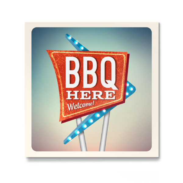 Galerie-Print "Retro Neon Sign BBQ" 30x30 cm artboxONE