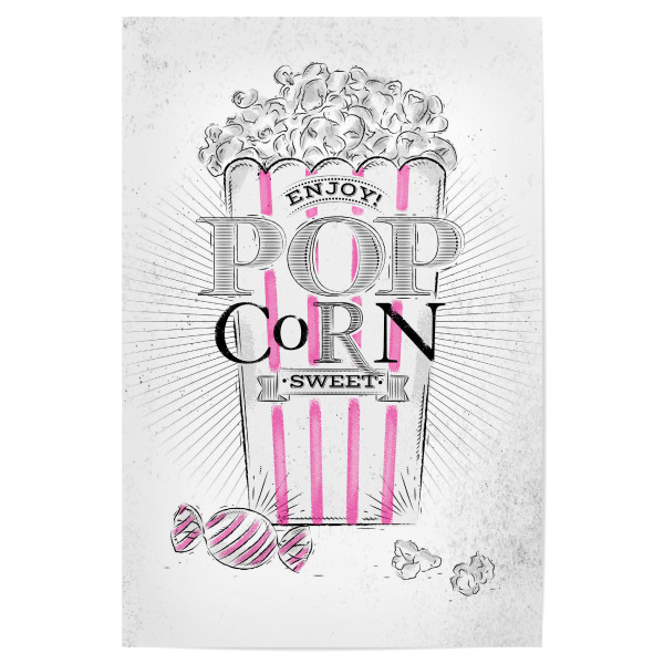 Poster "Popcorn sweet" artboxONE - Essen & Trinken,Schwarzweiß,Fashion,Festivals