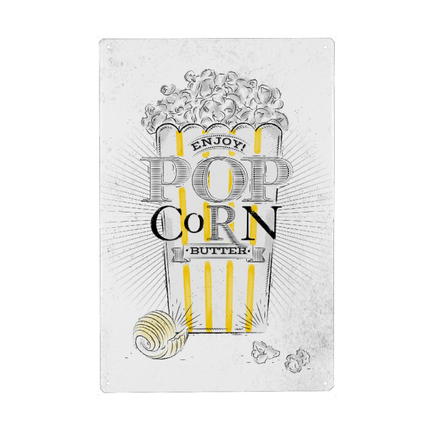 Holzbild "Popcorn butter" artboxONE - Essen & Trinken,Schwarzweiß