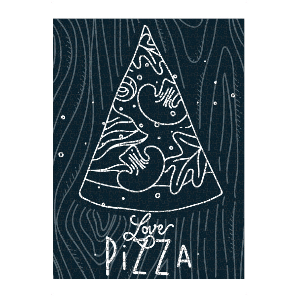 Puzzle Ravensburger "Love pizza slice blue" artboxONE - Essen & Trinken,Schwarzweiß