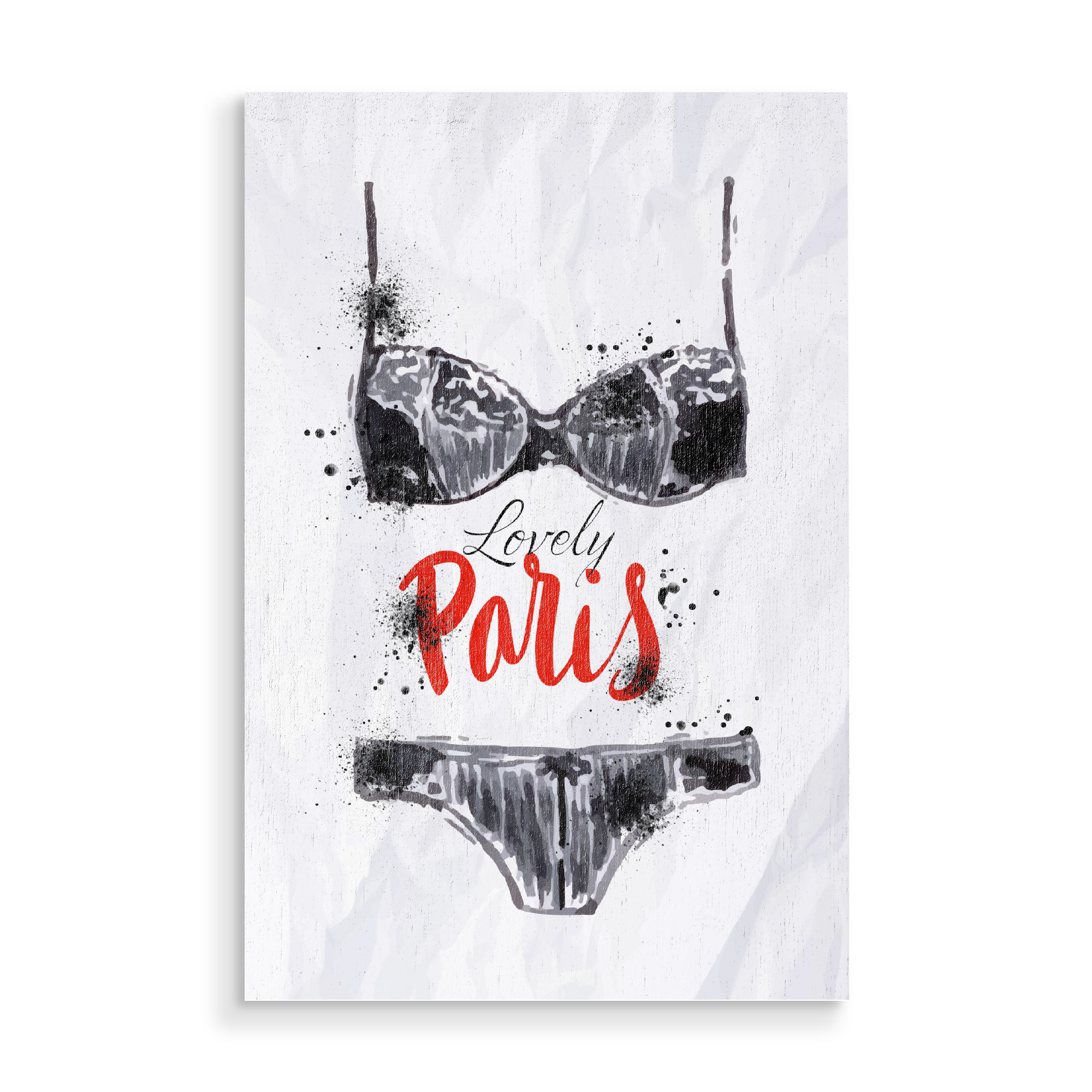 Holzbild "Paris black lingerie" artboxONE - Schwarzweiß,Städte / Paris