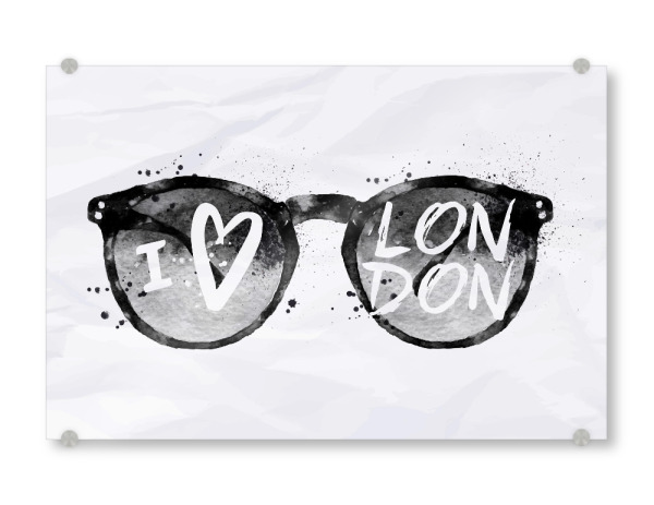 Acrylglasbild "Sunglasses London" artboxONE - Städte / London,Schwarzweiß